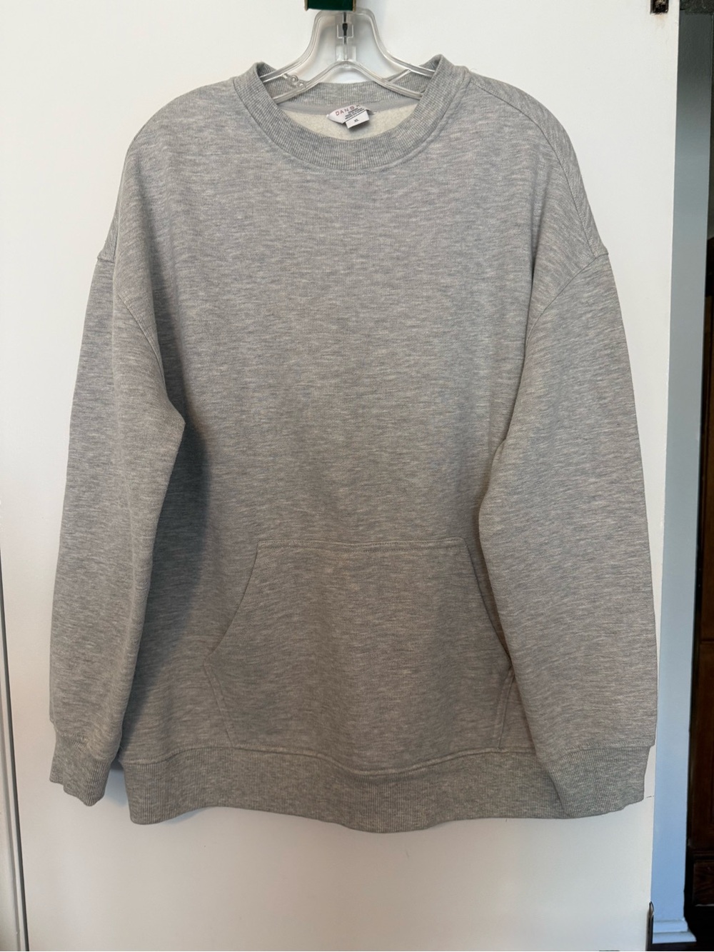 Danskin Light Heather Gray Pullover Sweatshirt With Kangaroo Pocket